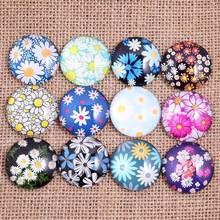 onwear mixed daisy flower photo pattern glass cabochons 12mm 20mm 25mm 30mm 16mm diy jewelry scrapbooking findings 2024 - buy cheap