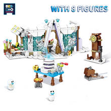 Boneco de neve para crianças, brinquedo educativo de blocos de construção de princesas para castelo, boneco de neve com blocos de construção de cidades, 307 peças 2024 - compre barato