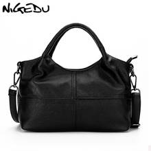 NIGEDU Vintage Women Handbag PU Leather Women Shoulder bag Female messenger Crossbody bags bolsa luxury design Hobos Totes Black 2024 - buy cheap