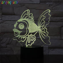 Peixe dourado 3d led night light com sensor de luz do bebê dormir cor mudando decoração casa atmosfera nightlight candeeiro mesa peixes 2024 - compre barato