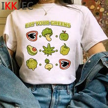 Camiseta de aguacate Kawaii Harajuku para mujer, remera vegana de dibujos animados, camiseta Ullzang de Anime, Camisetas estampadas de los años 90 para mujer 2024 - compra barato