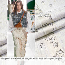 European and American Elegant Gold Silk Yarn -Dyed Jacquard Dress Suit Jacket Fashion Fabric 2024 - buy cheap