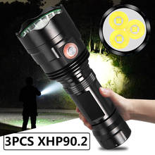 XHP90.2 Высокое качество тактический светодиодный фонарик мощный фонарик Usb Перезаряжаемый 18650 26650 аккумулятор водонепроницаемый ультра яркий фонарь 2024 - купить недорого