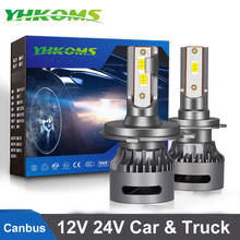 Yhkoms-lâmpada de led para carro, farol de caminhão, h4, h7, 80w, 9005 lm, 12v e 24v, h1, h8, h9, h11, 9006, hb3, 6000, hb4, lâmpada turbo, k 2024 - compre barato