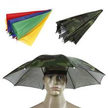 Portable Rain Umbrella Hat Army Green Foldable Outdoor Pesca Sun Shade Waterproof Camping Fishing Headwear Cap Beach Head Hats 2024 - buy cheap