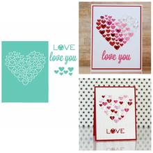 Plantilla de troqueles de corte de Metal Love You, forma de corazón de palabras especiales para manualidades, tarjetas de papel, álbum de recortes, plantilla para hacer 2019 2024 - compra barato