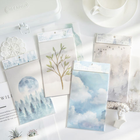 15 sheets Misty Forest Memo Pad Message Notes Decorative Journey Scenery Notepad Note paper Memo Stationery Office Supplies 2022 - buy cheap