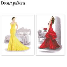 A beautiful woman cross stitch lady in dress package 18ct 14ct 11ct cloth cotton thread embroidery DIY handmade needlework 2024 - buy cheap