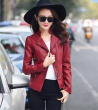 New women's faux leather jacket casual slim soft motorcycle jacket motorcycle; women's mainstream street coat 2024 - buy cheap