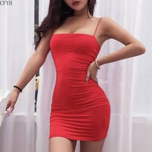 Spaghetti Strap Sexy Club Dresses Black Red Bandage Bodycon Mini Dress Women Ladies Wrap White Short Party Dress Vestidos 2024 - buy cheap