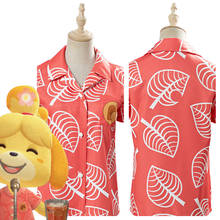 Game Animal Cosplay Crossing Isabelle Cosplay Costume Women Short Sleeve Shirts Top Halloween Uniform Suit 2024 - buy cheap