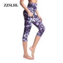 Yoga Pants Print High Waist Fitness Sports Wear For Women Gym Running Tights With Pocket Push Up Sport Leggings XXL 2024 - buy cheap