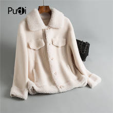 Winter Women 30% Real Wool Fur Coat Peal Button Warm Jacket Sheep Shearing Girl Fur Coats Lady Long Jacket Overcoat OMS902 2024 - buy cheap