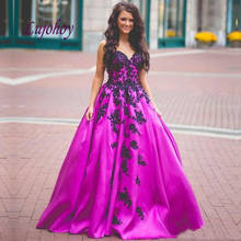 Vestidos de Noche largos de encaje púrpura para mujer, vestidos de fiesta de talla grande, línea A, elegantes, formales, para baile de graduación 2024 - compra barato