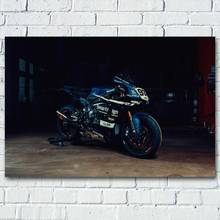 Pintura de tela motocicleta yamaha r1 superbike esporte imagem de bicicleta arte de parede de seda posteres e impressões para decoração de casa e sala 2024 - compre barato