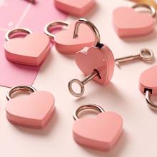 Mini Heart Padlock Keyed Lock Old Antique Style Pink Romantic Diary Padlocks Key Lock with Key 2024 - buy cheap