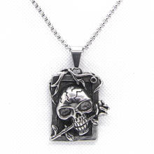 Rany&Roy Newest Zombie Skull Pendant 316L Stainless Steel Jewelry Gothic Style Devil Rose Pendant 2024 - buy cheap