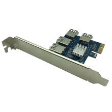 Portas USB 3.0 PCI-E Express 1X 4 para 4X X1 Conversor de Adaptador de Cartão de Expansão PCIe Riser Card Para BTC Bitcoin máquina de mineração 2024 - compre barato