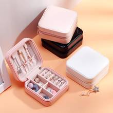 PU Jewelry Box Creative Portable Jewelry Storage Case Leather Zipper Jewelers Travel  Earrings Storage Case Ring Jewelry Box 2024 - buy cheap