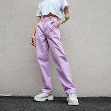 Xizhou calça feminina roxa 2020, calças para moças, cintura alta, comprimento total, frete grátis 2024 - compre barato