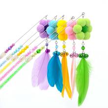 1pc Cat Toys Fake Feather Cat Wand Flower Pom Pom Bell Kitten Interactive Toy Pet Wand Toy Cat Favors Pet Supplies Hot Sales 2024 - buy cheap