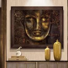 Gold and Black Face Buddha Oil Painting on Canvas Cuadros Posters and Prints Scandinavian Wall Art Picture for Living Room Decor 2024 - buy cheap