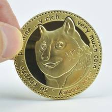 Doecoin ouro banhado a prata em ouro moedas comemorativas estampa cachorro lembrança coleção presentes 2024 - compre barato