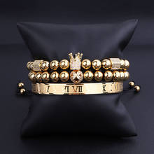 New Fashion High Quality Men Jewelry Bracelet Luxury CZ Imperial Crown Charm Stainless Steel Bangle Bracelet Set Men Jewelry 2024 - buy cheap