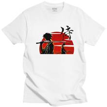 Camiseta samurai champloo masculina, camiseta de manga curta, anime, manga mugen jin, camiseta solta, 100% algodão, mercadoria 2024 - compre barato