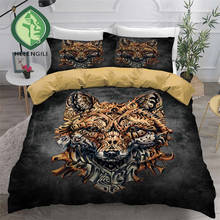 HELENGILI-Juego de ropa de cama con estampado de pintura de zorro, edredón con funda de almohada, Textiles para el hogar, n. ° FOX32 2024 - compra barato