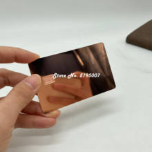 Hot Selling Fast Shipping Mirror Rose Gold 4442/4428 Chip Credit Card Blank Square Slot Metal Card 2024 - buy cheap