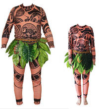 Conjunto de camiseta y pantalones de tatuaje de Moana Maui para hombre, traje de Cosplay para Halloween, 3 uds., gran oferta 2024 - compra barato