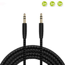 Cable de Audio macho para auriculares, conector trenzado de nailon, 3,5mm, 3,5mm, estéreo, AUX, para iPhone, altavoz, MP3/4, 1 unidad, 2/3/5m 2024 - compra barato