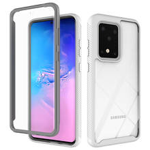 Capa híbrida e de tpu 2 em 1 para samsung galaxy, proteção transparente e à prova de choque, para os modelos s20 ultra, s10 plus, s10e, 5g, note 10 pro 2024 - compre barato