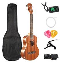 23 дюймовые концертные Гавайские гитары, 4 струны из красного дерева, гавайская мини гитара с сумкой для начинающих, музыкальные инструменты 2024 - купить недорого
