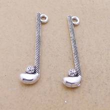 100pcs Golf Charms 32mm x 8mm DIY Jewelry Making Pendant antique silver color 2024 - buy cheap