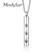 Modyle 316L Stainless Steel Pets Cremation Keepsake Urn Jewelry Men Necklace Openable Cylinder Pendant Choker Unisex Gifts 2024 - buy cheap