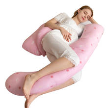 Almohada de algodón puro para mujeres embarazadas, cojín de maternidad con relleno completo, larga, en forma de U, para dormir 2024 - compra barato