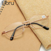Elbru-gafas de lectura cuadradas Vintage para hombres y mujeres, anteojos para ancianos con marco de Metal, cómodas, para primavera 2024 - compra barato