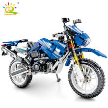 HUIQIBAO 799Pcs Speed Champion Motorcycle Building Blocks Technical Off-Road Pull-Back Motorcycle Bricks Toys Children 2024 - buy cheap