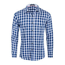 Camisa de mezclilla a cuadros para hombres europeos y americanos, camisa informal holgada para jóvenes, de algodón, de otoño 2024 - compra barato