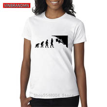 Camisa feminina de escalada da evolução das mulheres do sexo feminino camiseta do sexo feminino das meninas topos hipster camisetas 2024 - compre barato