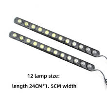 2 uds DIY 12 LED Luz de carrera barra suave cabeza coche lámpara de luz LED Super blanco Eagle-eye Light 2024 - compra barato