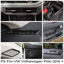 A Pillar Loudspeaker / Doorknob Handle / Stalls Gear Shift / Air AC Cover Trim Carbon Fiber For VW Volkswagen Polo 2019 - 2022 2024 - buy cheap