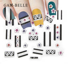 GAM-BELLE 1pc 3D Design Cute Stickers Nail Art Tips French Decorations Nail Decals Nail Patch Manicure New Designs Colorful DIY 2024 - buy cheap