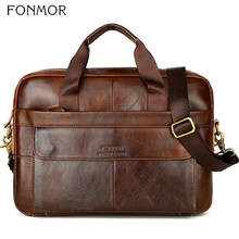 Fonmor Genuine Leather Handbags Men Briefcase Business Computer Crossbody Bag Messenger Shoulder Bags Male Laptop Tote Portfolio 2024 - buy cheap