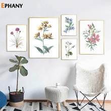 Carteles e impresiones de lienzo de flores de estilo escandinavo, pintura de arte de pared minimalista, imágenes de decoración nórdica, decoración moderna del hogar 2024 - compra barato