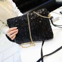 Women Ladies Glitter Sequins Handbag Sparkling Party Evening Envelope Clutch Bag Wallet Tote Purse Black Gold Silver 2024 - buy cheap