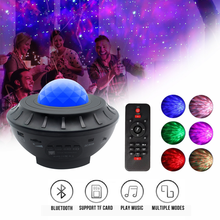 Новый красочный проектор Звездное небо ночной Bluetooth USB Голосовое управление музыкальный плеер ночник Романтический Галактический проектор лампа 2024 - купить недорого