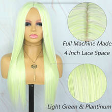 Beautiful Diary Sliky Straight Heat Resistant Synthetic Hair Wigs For Women Futura Hair Ombre Green Color Cosplay Wigs 2024 - buy cheap